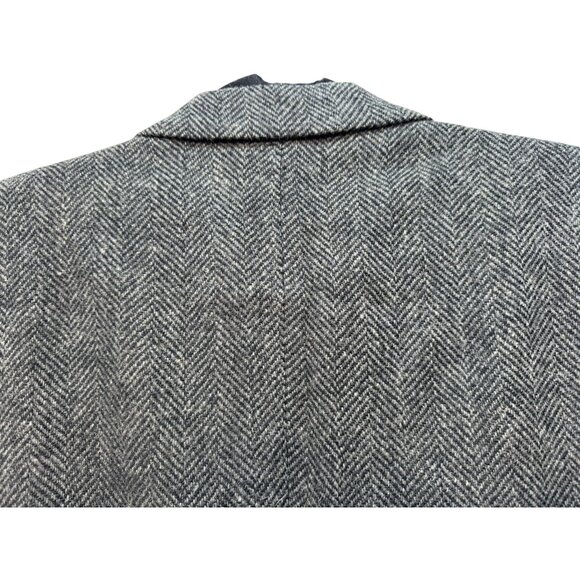 Sergio Valente Mens Herringbone Wool Blazer Jacket Size 46 Gray Made In Turkey - Picture 15 of 15